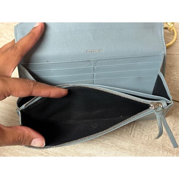 Authentic Balenciaga Envelope Continental Wallet in Light Blue - Picture 13 of 14